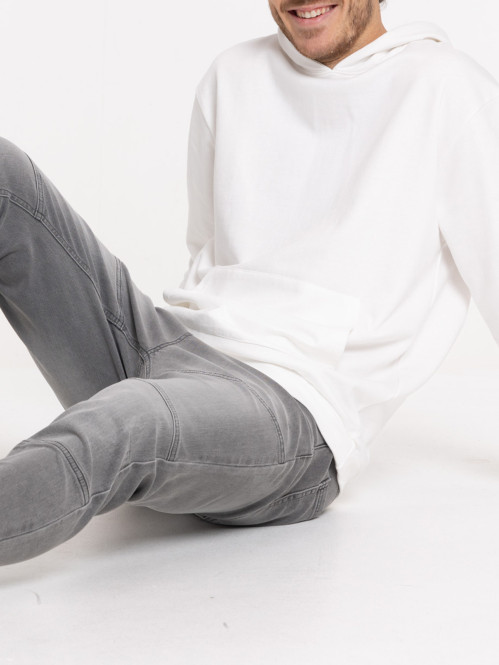 Sweat à capuche écru homme