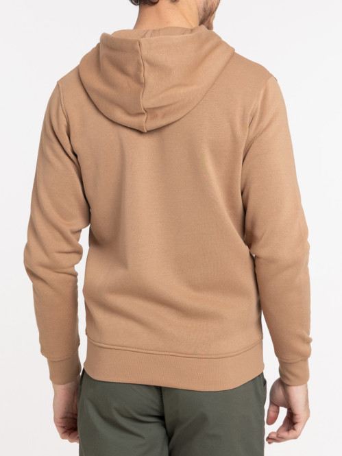 Sweat à capuche coloris fauve homme