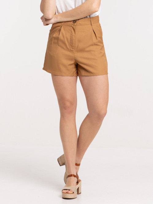 Short coloris tabac femme