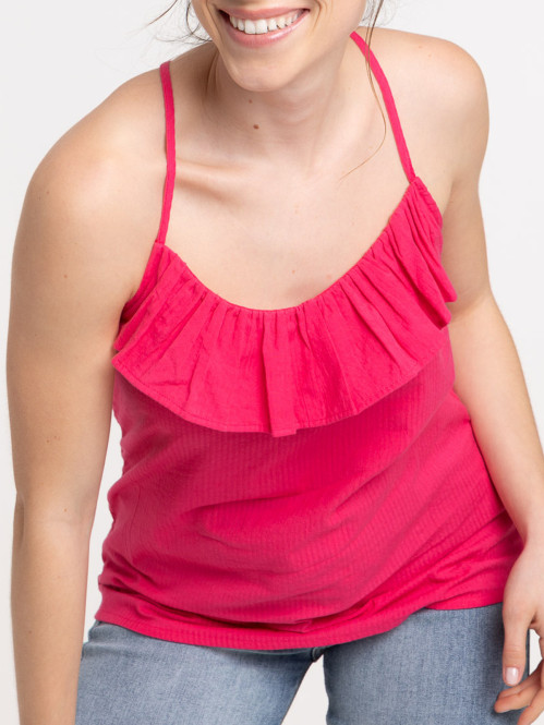 Top à bretelles seersucker...