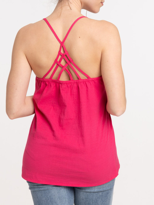 Top à bretelles seersucker...