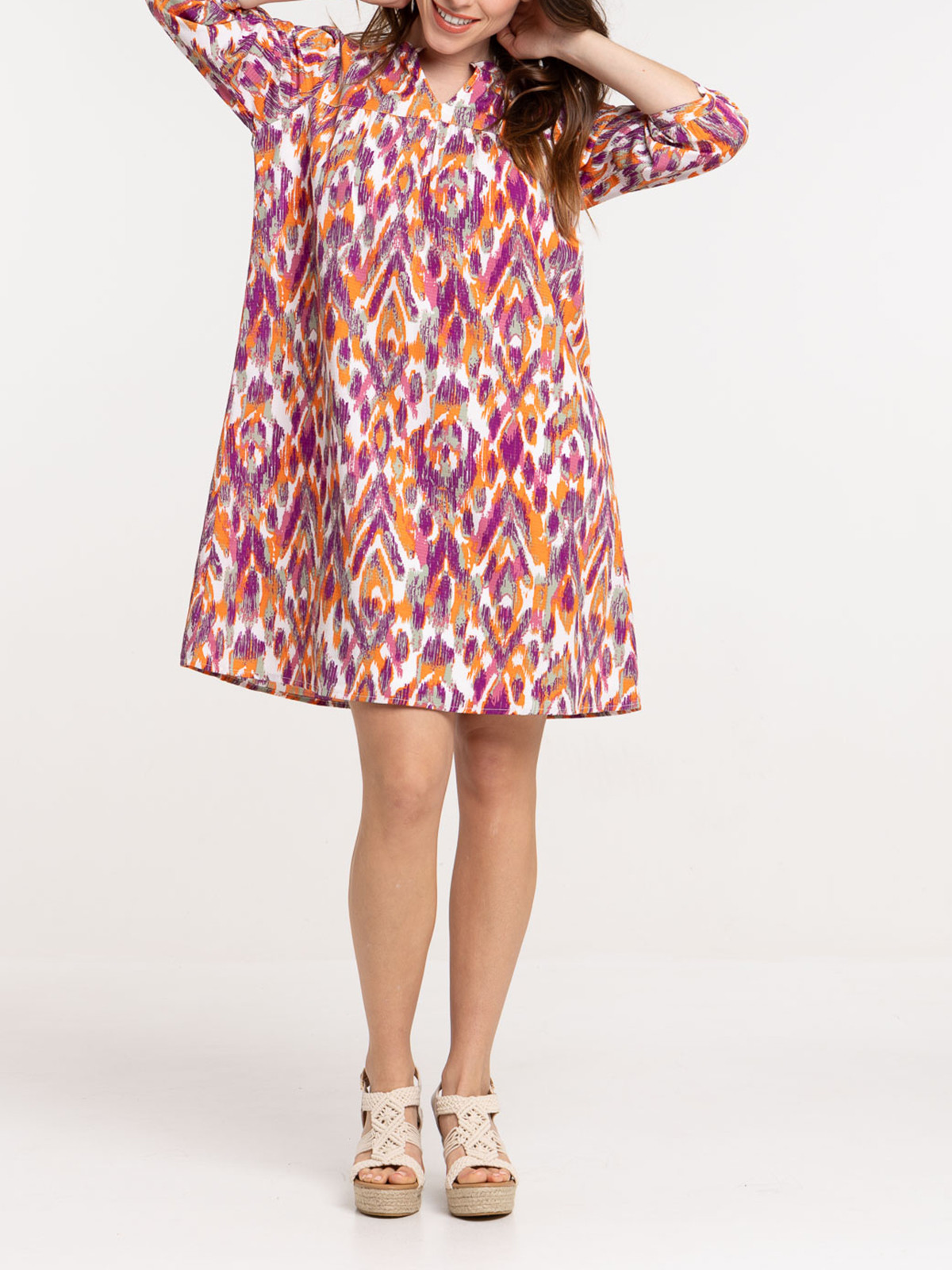 Robe courte imprimée femme