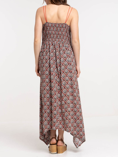 Robe longue imprimée asymétrique femme Robe longue imprimée asymétrique femme