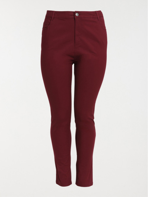 Pantalon lie de vin grande taille femme