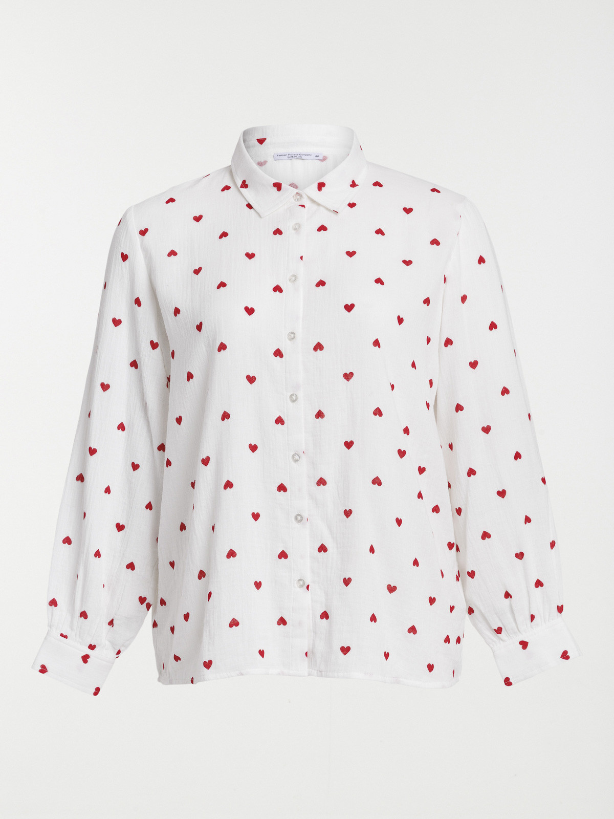 Chemise motif coeur grande taille femme