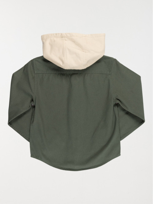 Chemise bimatière capuche...
