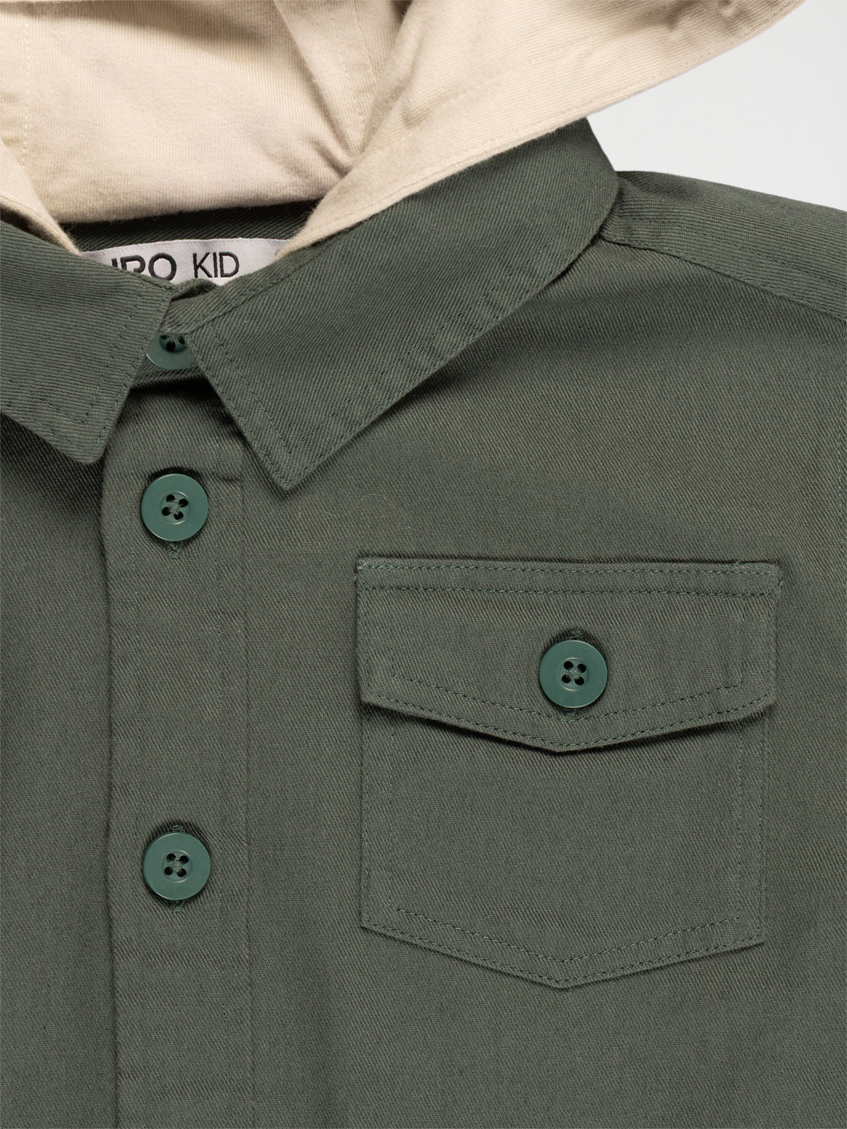 Chemise bimatière capuche garçon (3-12A)