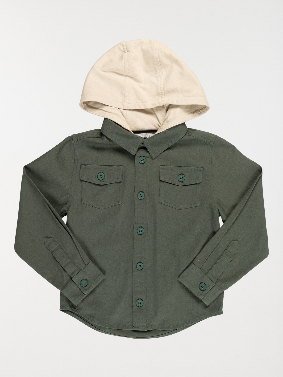Chemise bimatière capuche garçon (3-12A)