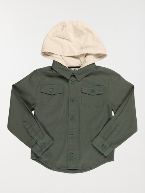 Chemise bimatière capuche...