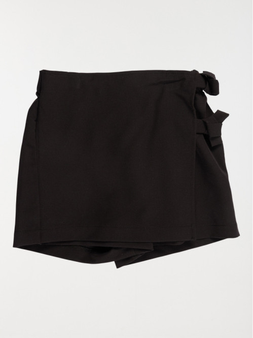 Jupe-short couleur noire fille (3-12A)