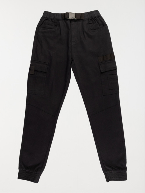Pantalon cargo noir garçon (XXS-M)