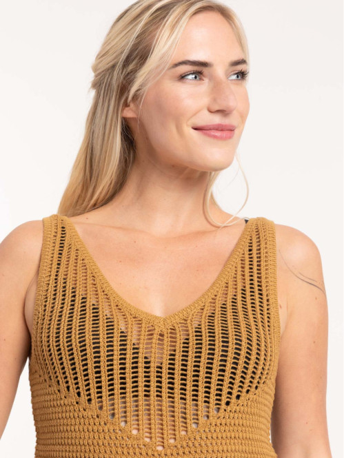 Débardeur maille crochet femme