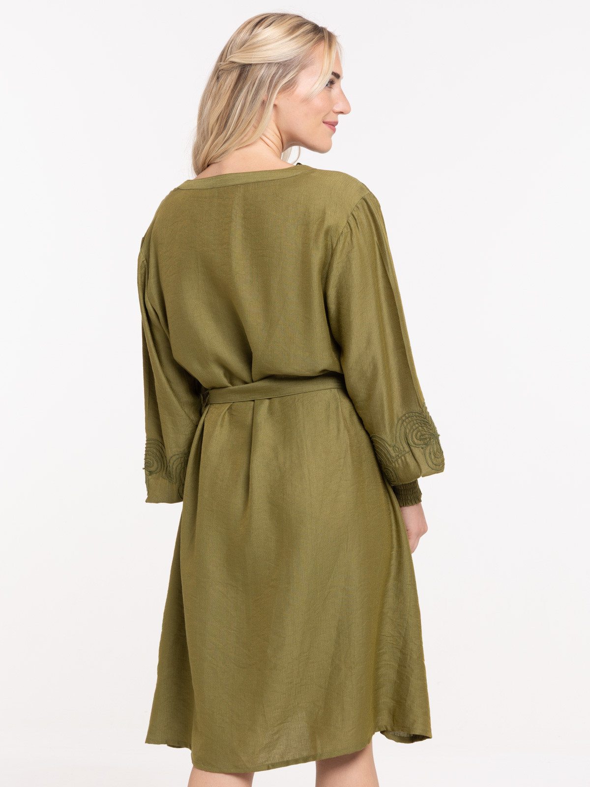 Robe courte femme kaki indien