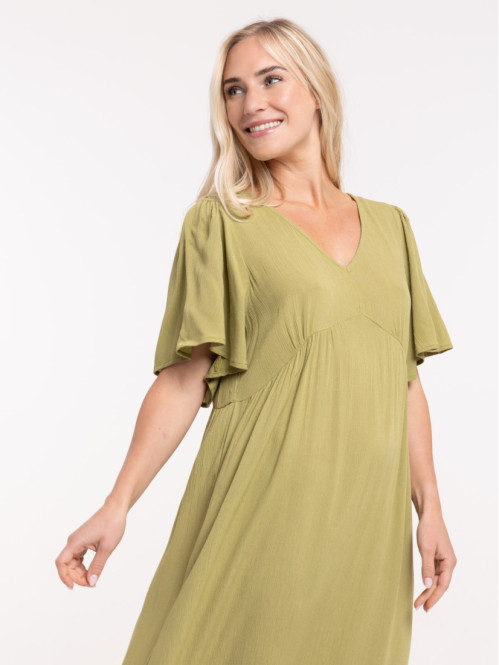 Robe longue guacamole col V...