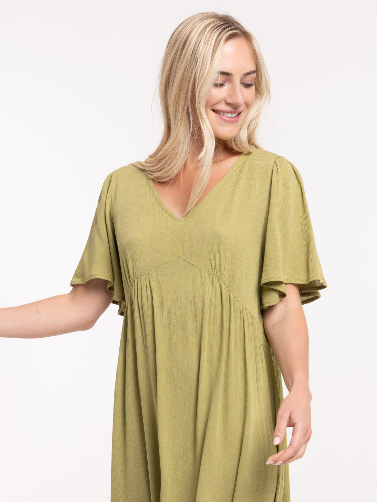 Robe longue guacamole col V femme Robe longue guacamole col V femme