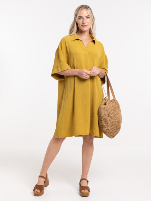 Robe fluide vert indien femme