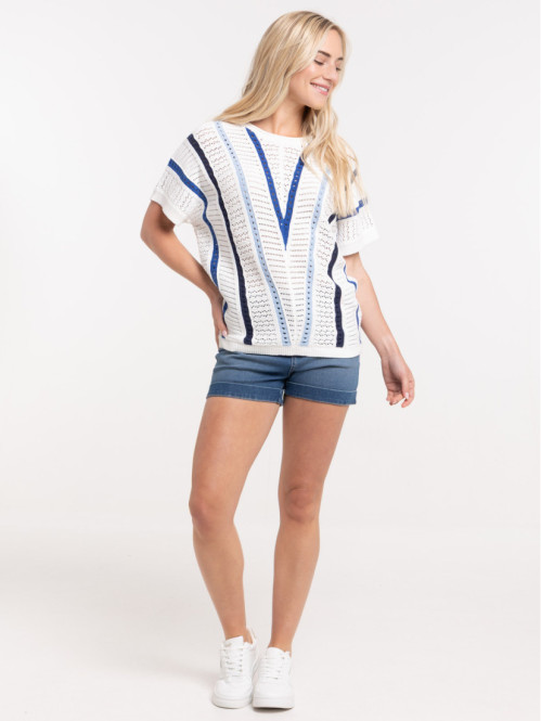 Pull rayures manches...