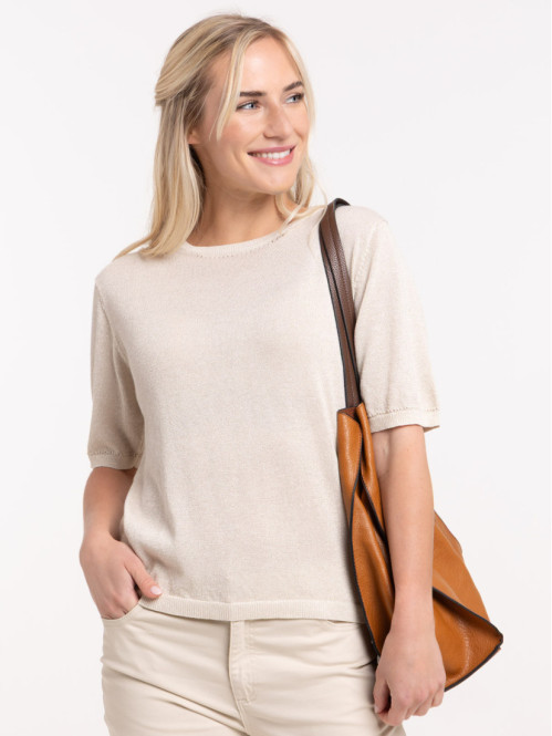 Pull manches courtes femme