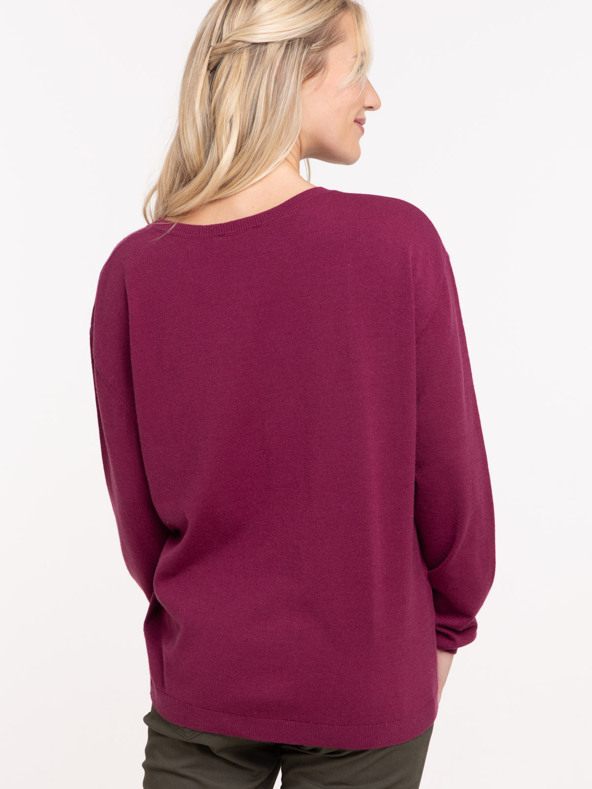 Pull fin col rond femme