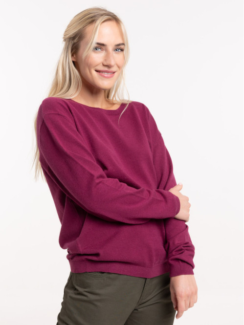 Pull fin col rond femme