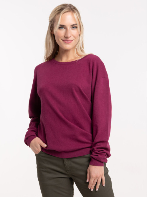 Pull fin col rond femme