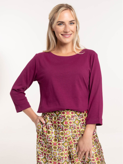 T-shirt violet anglais femme