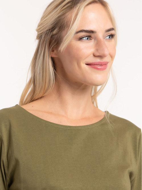 T-shirt kaki indien femme