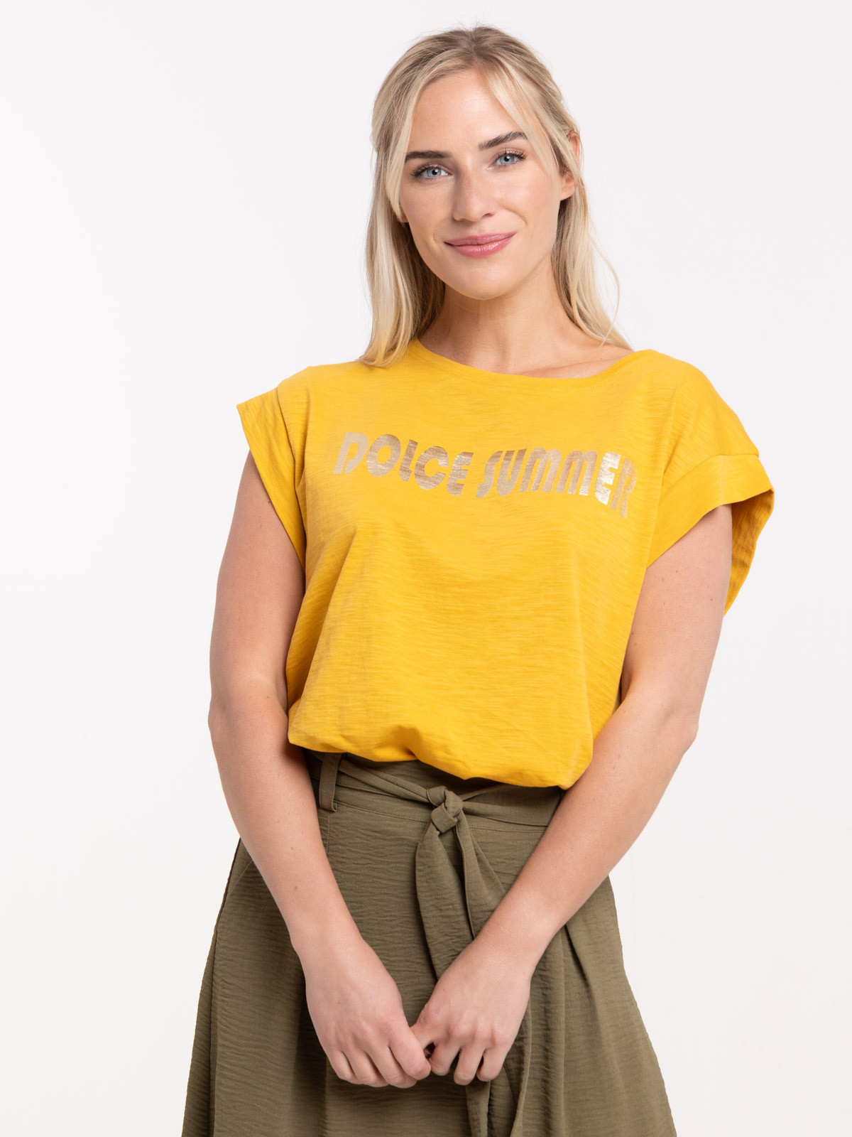 T-shirt dolce summer femme moutarde