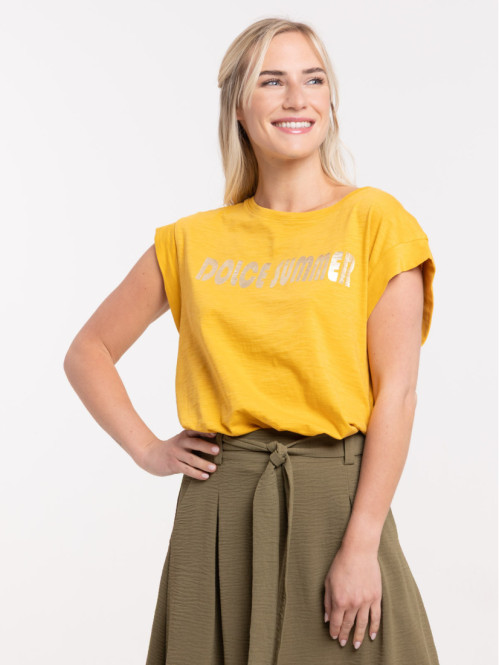 T-shirt dolce summer femme moutarde