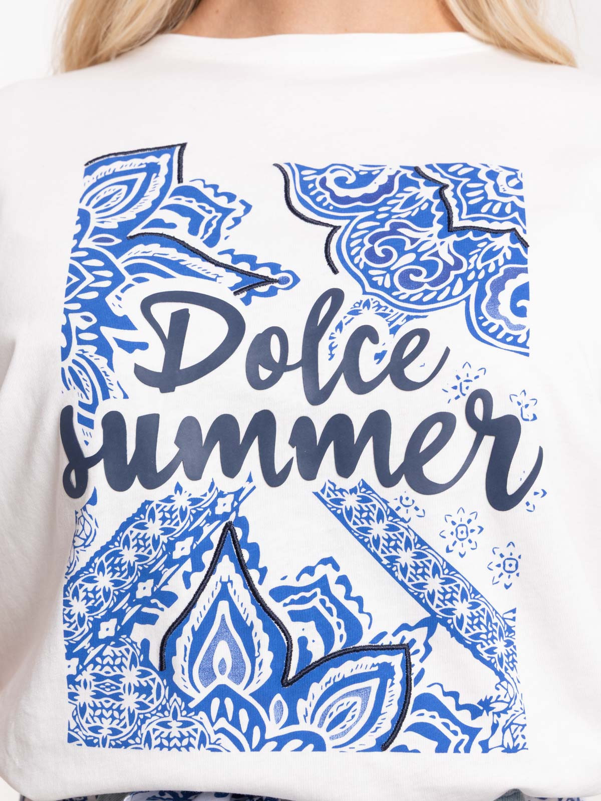 T-shirt dolce summer femme blanc cassé