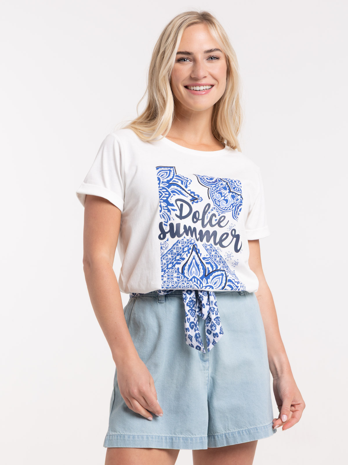 T-shirt dolce summer femme blanc cassé