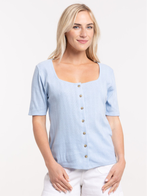 T-shirt maille pointelle...