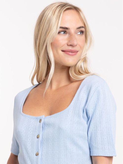 T-shirt maille pointelle...