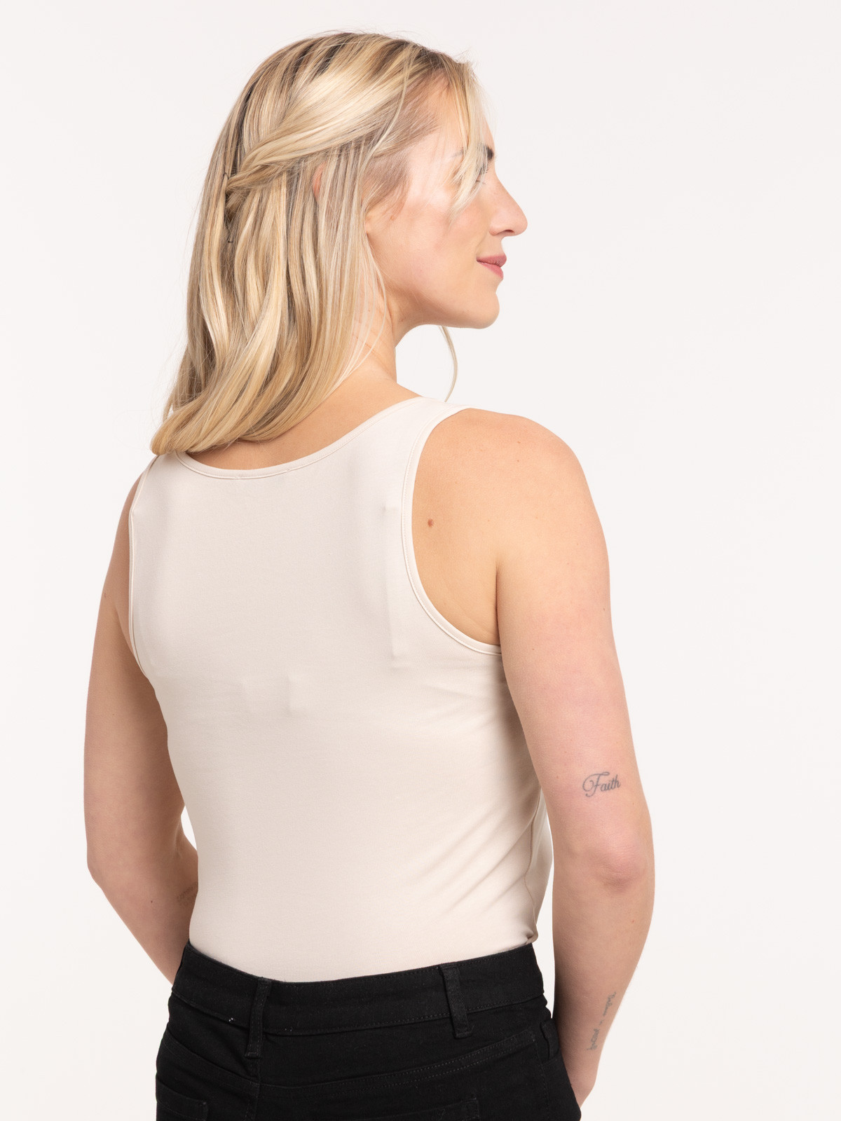 Débardeur basique beige femme