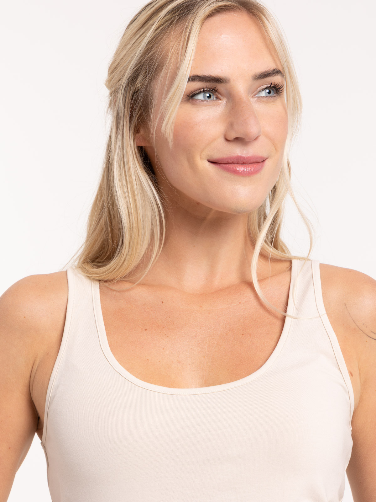 Débardeur basique beige femme