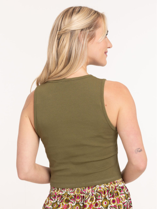 Débardeur matière côtelée...