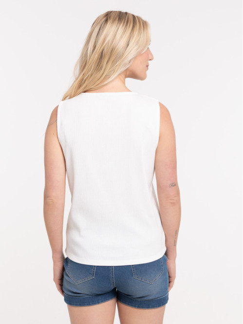 Débardeur matière côtelée...