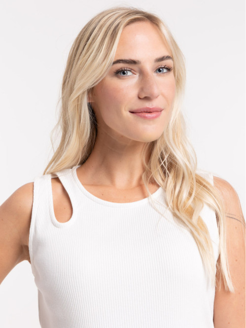 Débardeur matière côtelée...