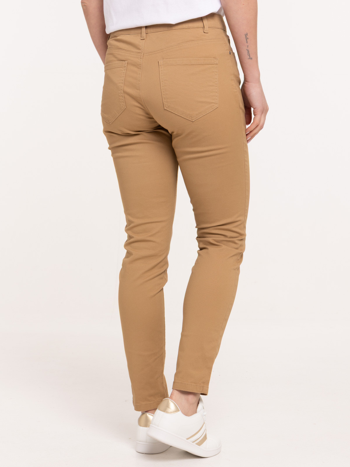 Pantalon skinny 7/8ème femme light camel