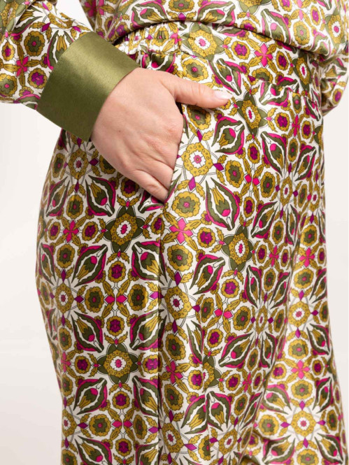 Pantalon large satiné...