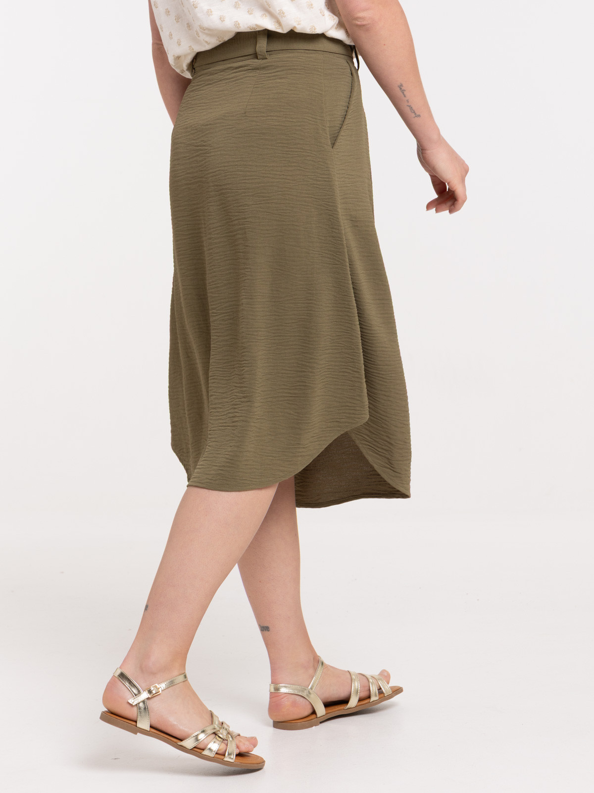 Jupe mi-longue kaki indien femme Jupe mi-longue kaki indien femme