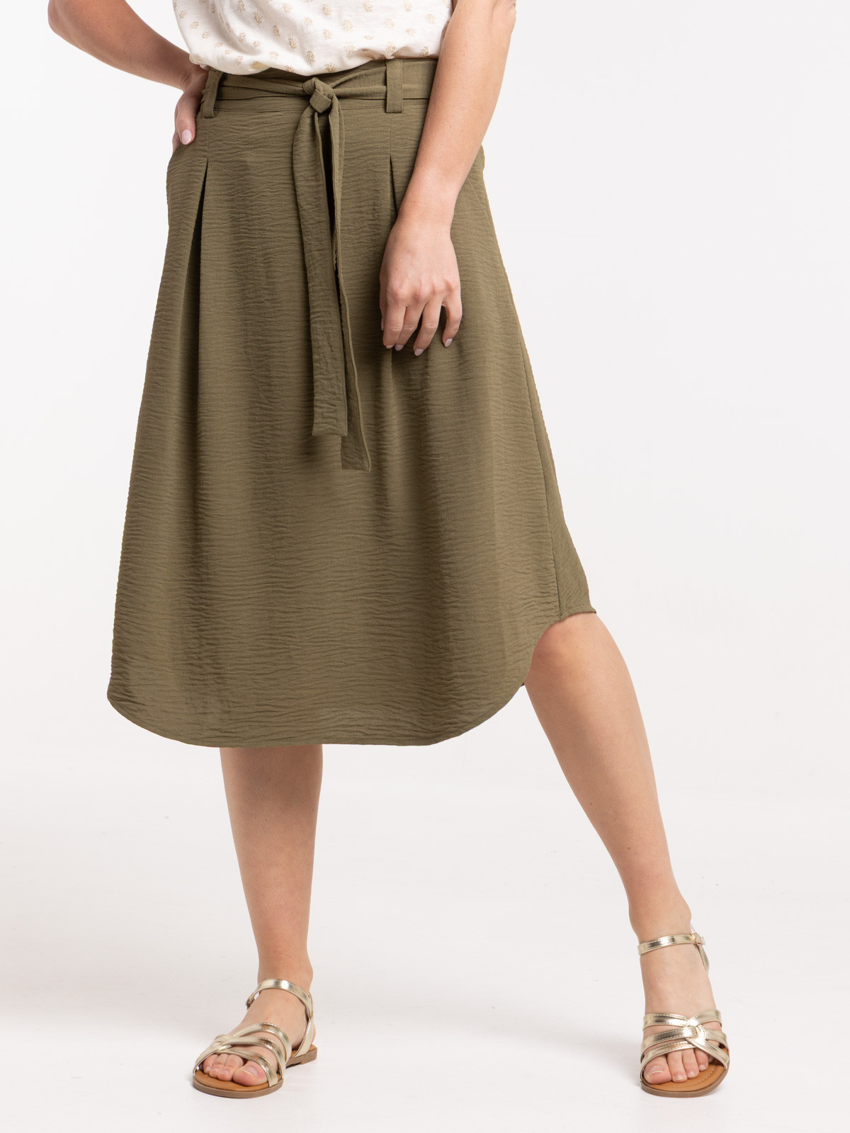 Jupe mi-longue kaki indien femme Jupe mi-longue kaki indien femme