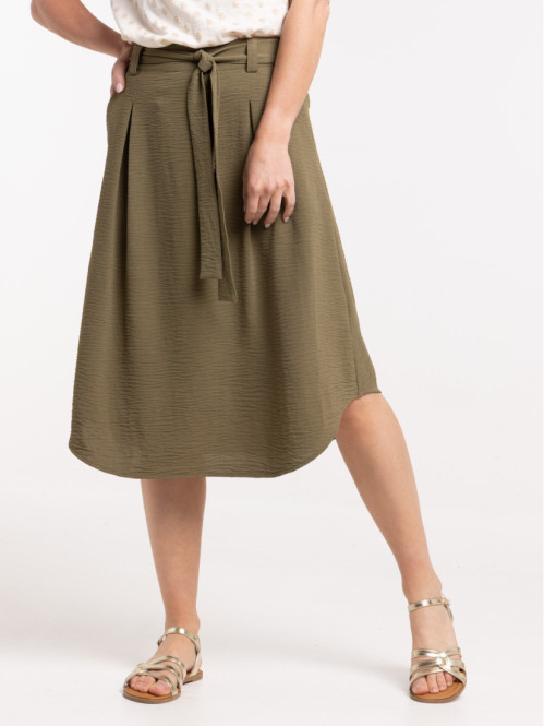 Jupe mi-longue kaki indien...