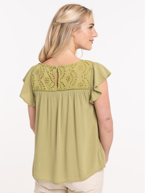 Blouse guacamole broderie...