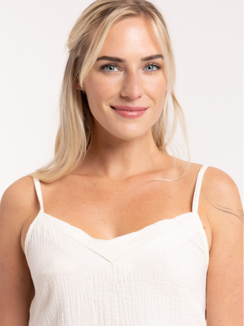 Top bretelles blanc cassé...