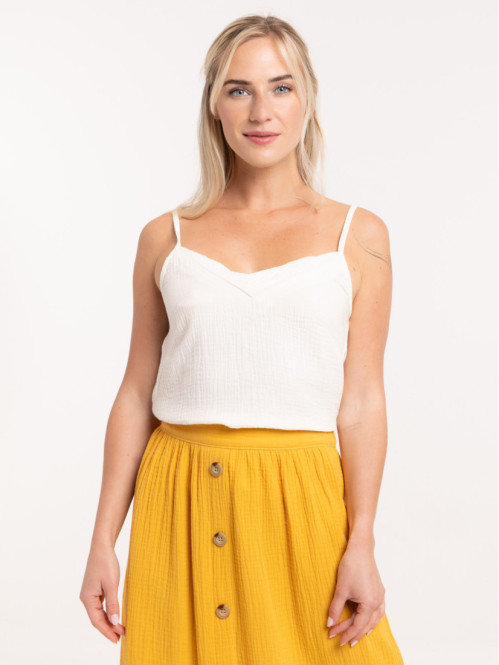 Top bretelles blanc cassé...