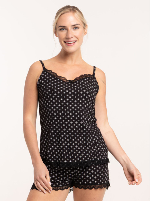 Pyjashort motif noir femme