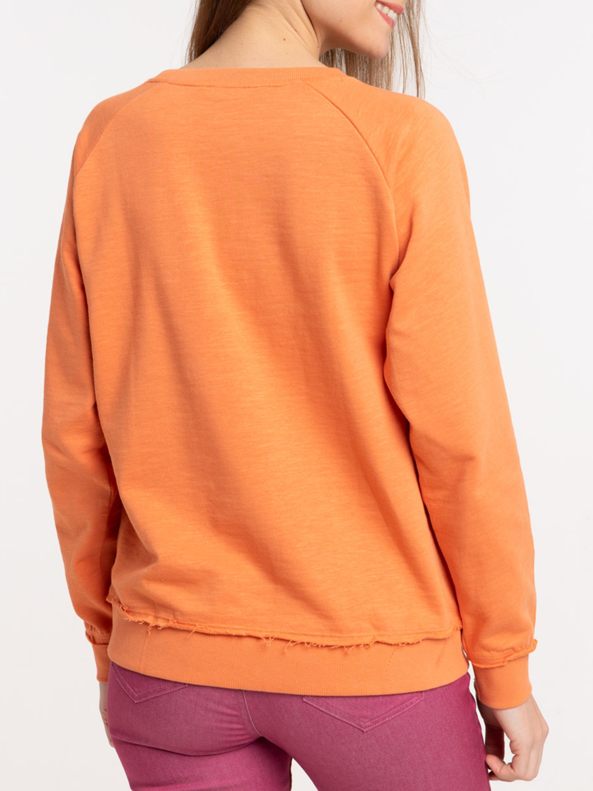 Sweat imprimé orange grisé femme Sweat imprimé orange grisé femme