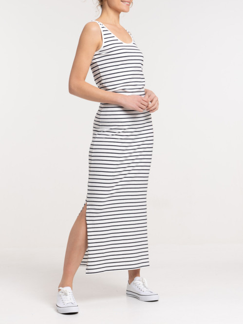 Robe longue rayée femme