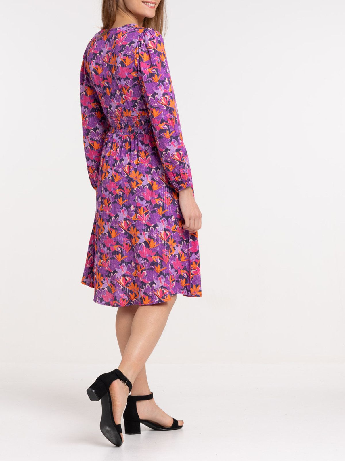 Robe fleurie col V femme